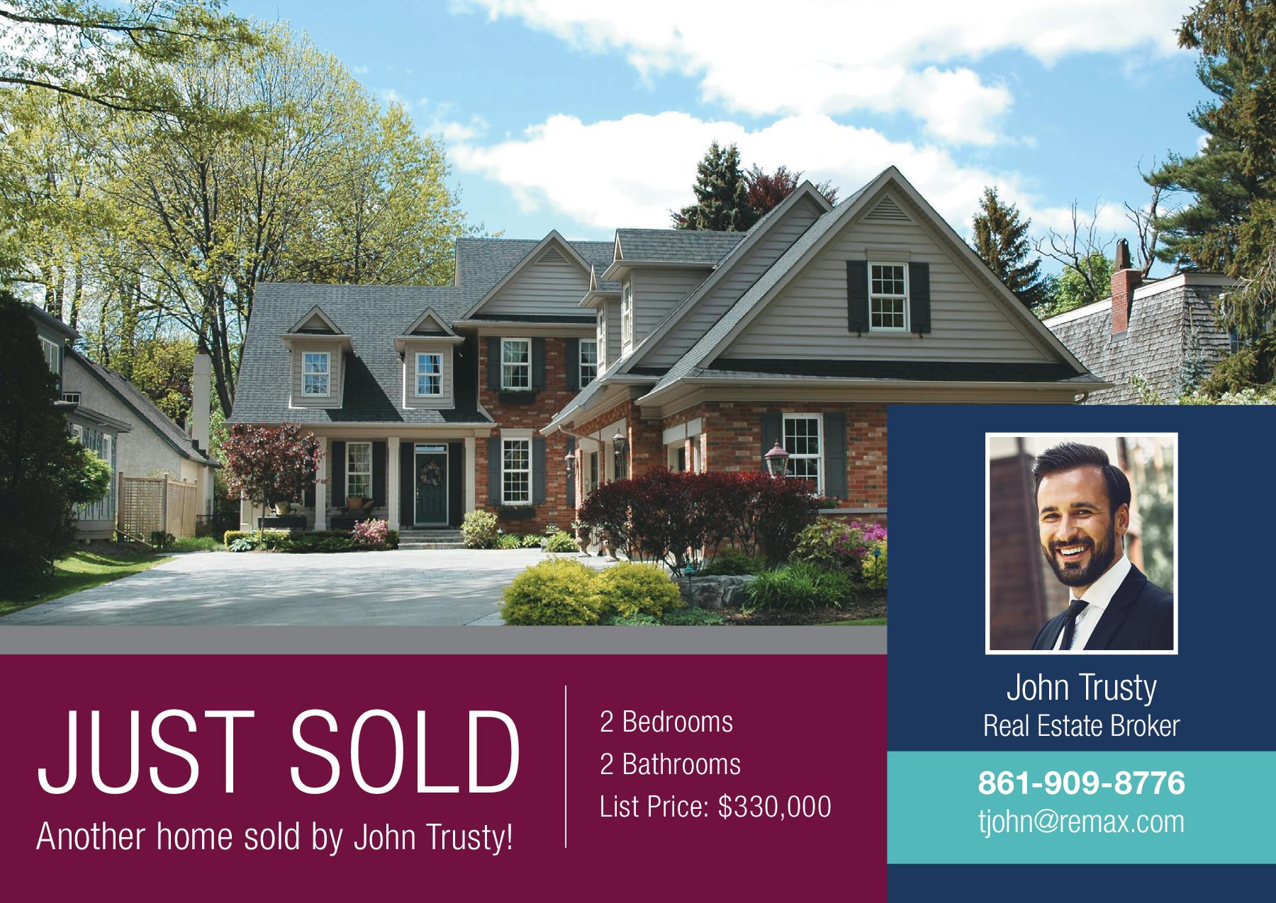 just sold postcard template for real estate