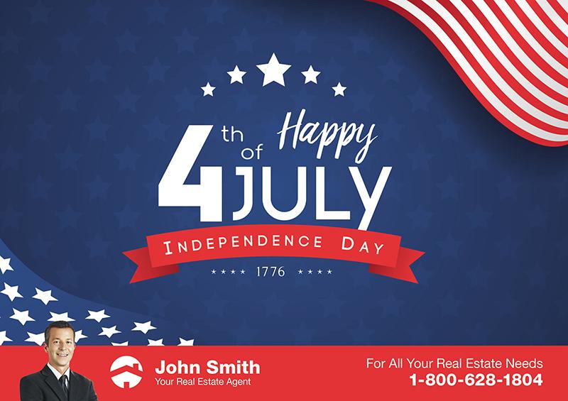 4th of July real estate postcards