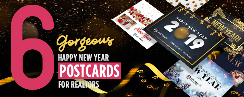 6 gorgeous happy new year postcards for realtors