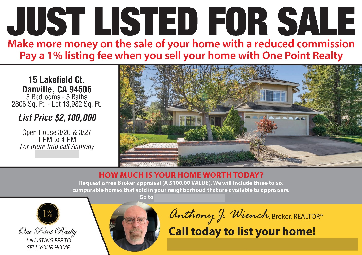 Low Commission Rate Offer Real Estate Postcard