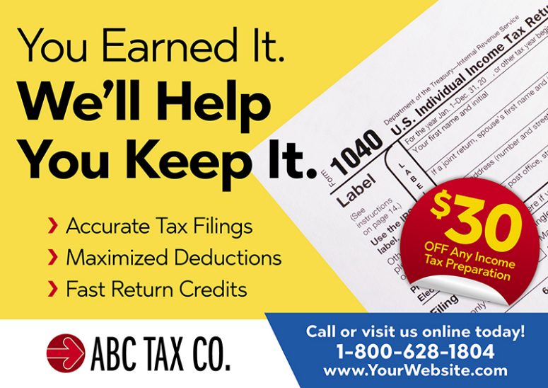 accounting tax postcard