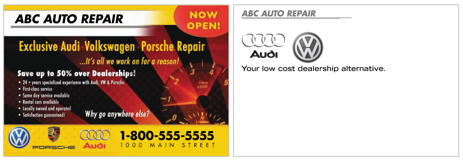 auto service postcards