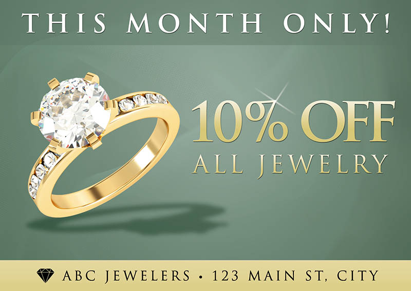 beautiful jewelry postcard