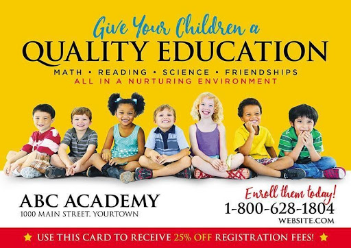 school marketing postcard