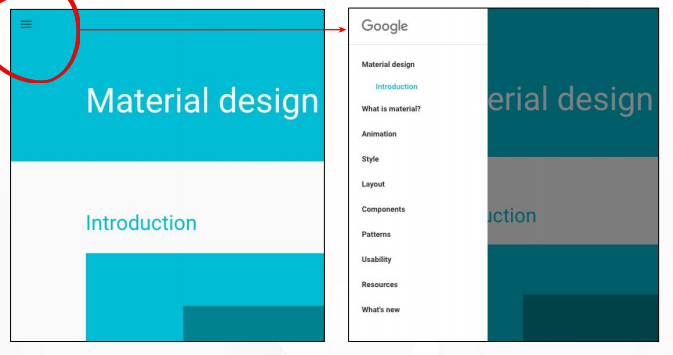 burger menu icon on website