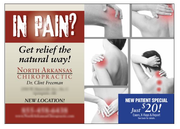 effective chiropractor postcard design