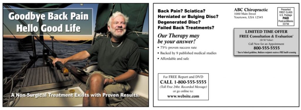 effective chiropractor postcard design