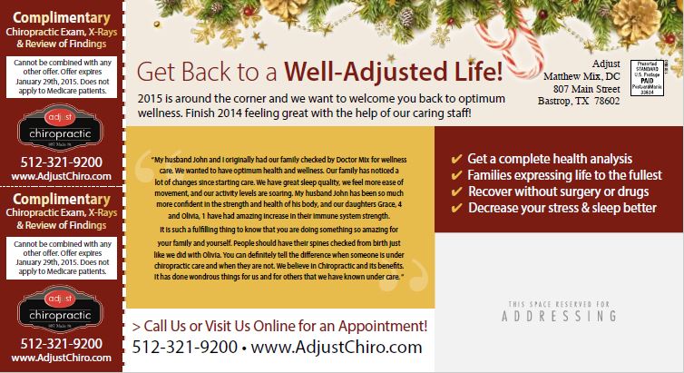 effective chiropractor postcard design back
