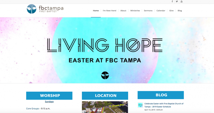 church website design example