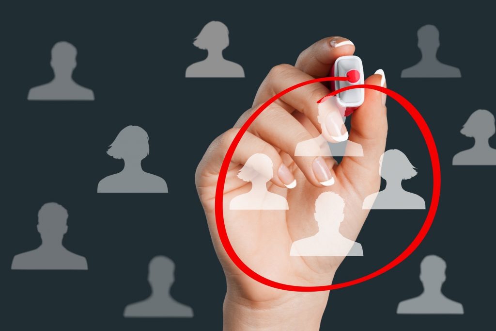 group of people circled