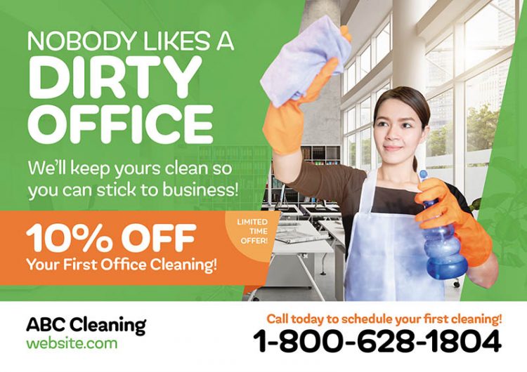 commercial cleaning postcards