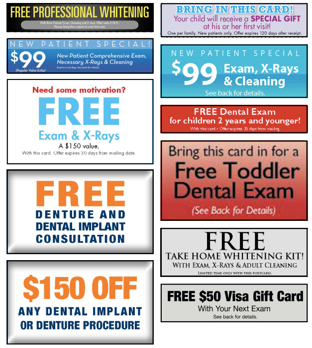 assortment of effective dental marketing offers