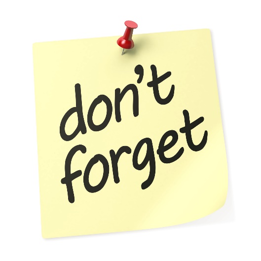 sticky note says don't forget