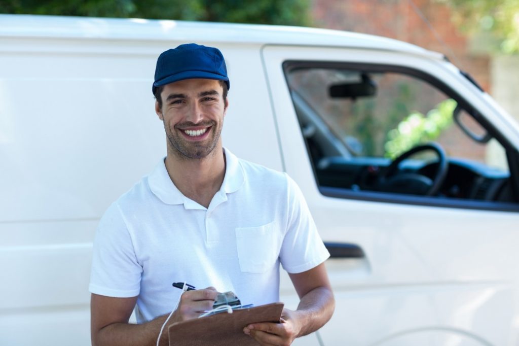 carpet cleaner employee smiling