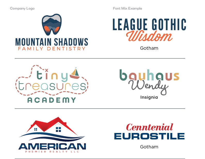 examples of font variation within ads
