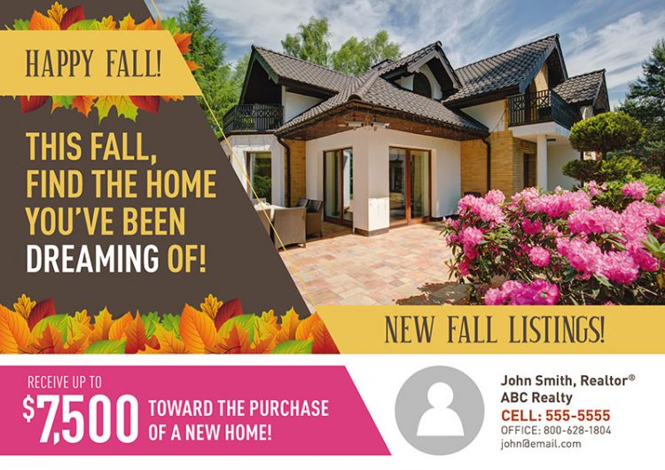 fall real estate postcards