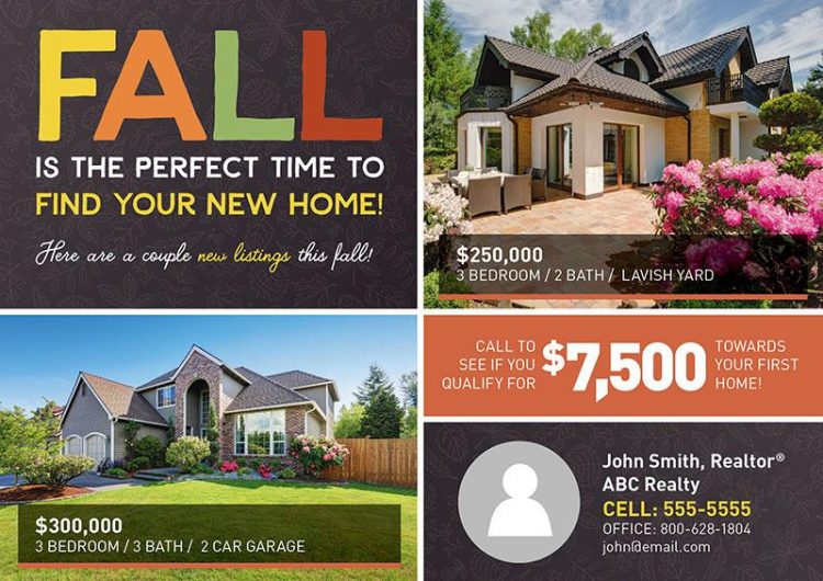 fall real estate postcards