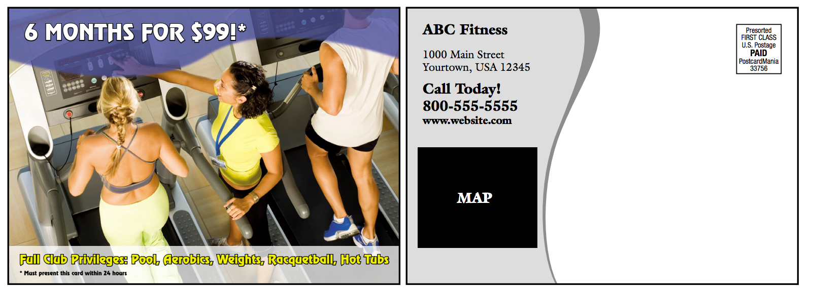 fitness postcard template