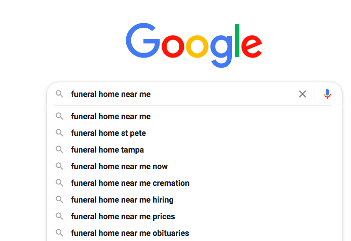 funeral home google searches