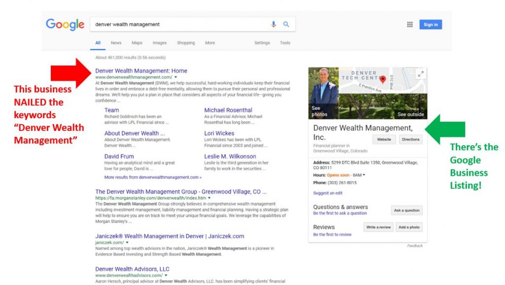 google results for denver wealth management