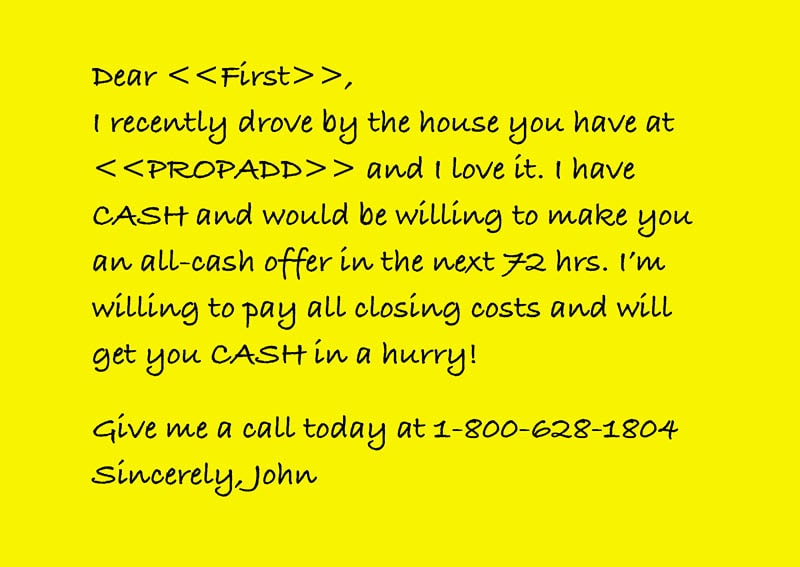 handwritten yellow postcards