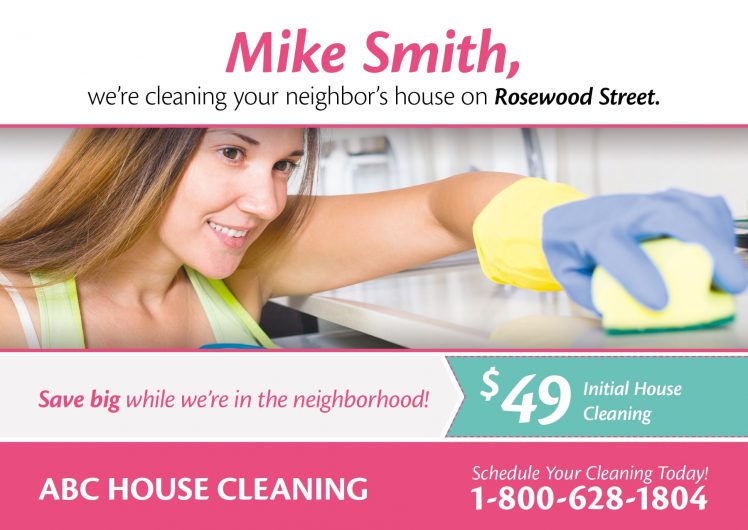 house cleaning postcard templates