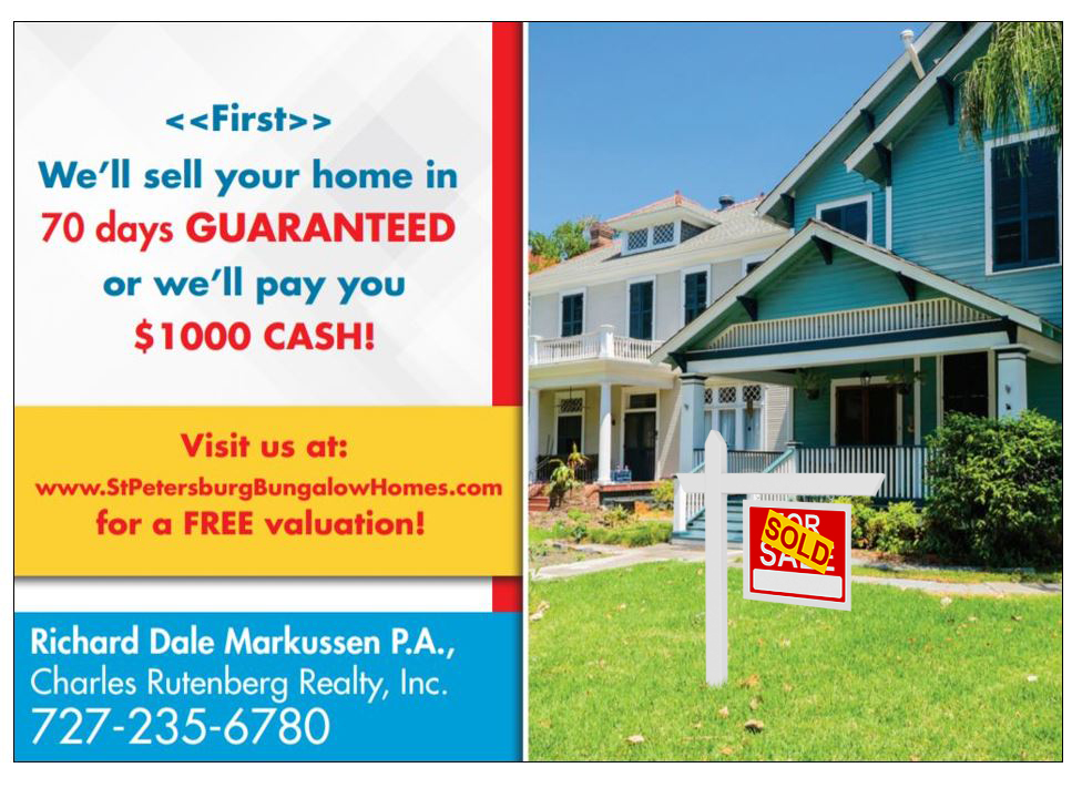 just sold real estate postcards