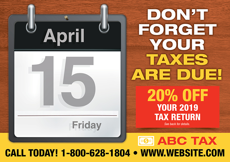 income tax marketing postcards