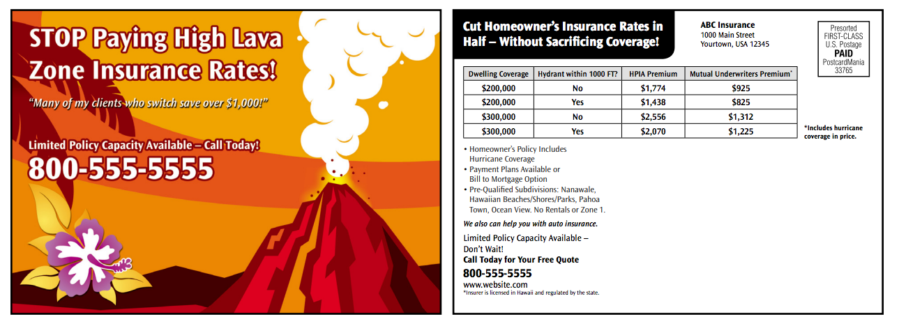 insurance marketing postcard