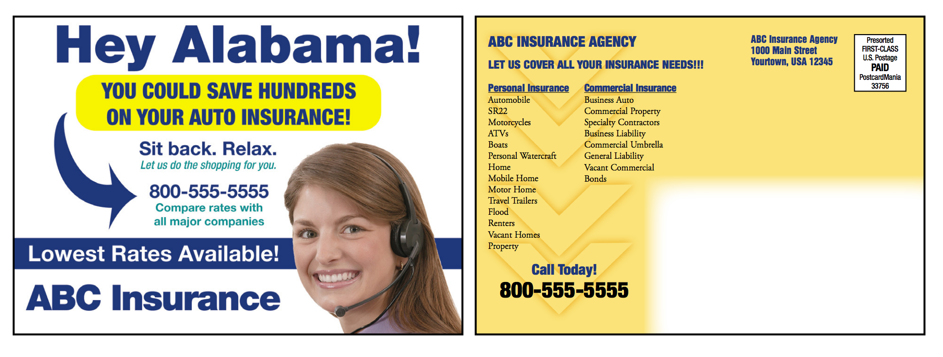 insurance postcards