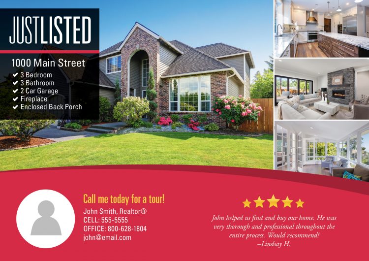 just listed postcard template