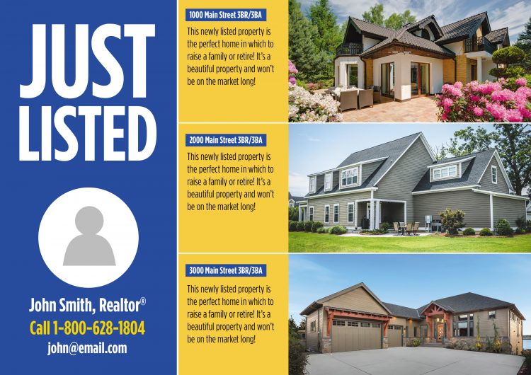 just listed postcard for realtor marketing