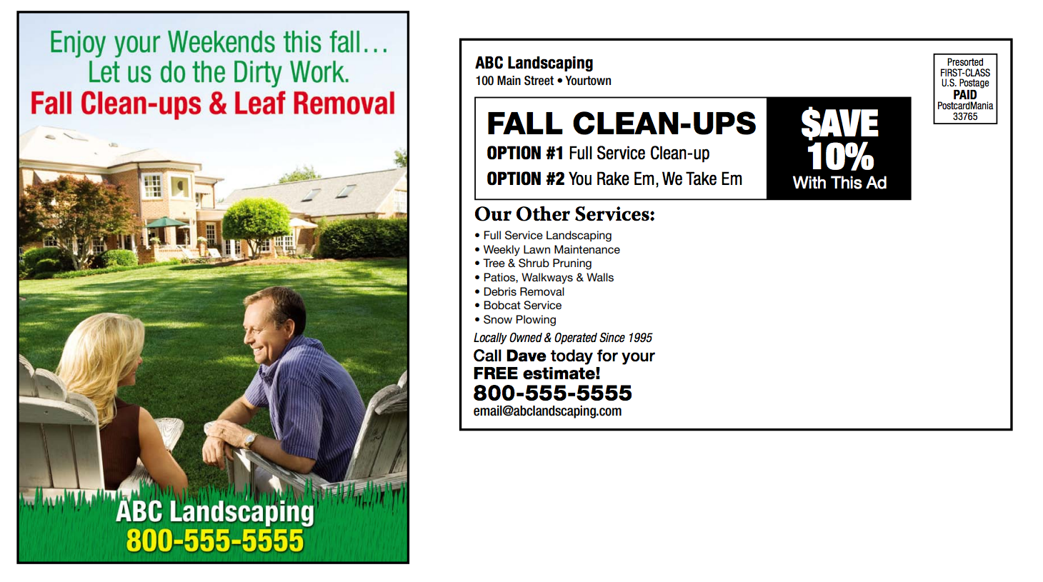 landscaping postcard ideas