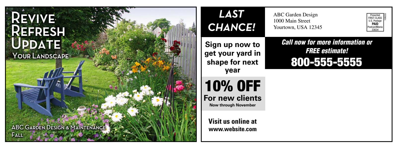 landscaping postcards