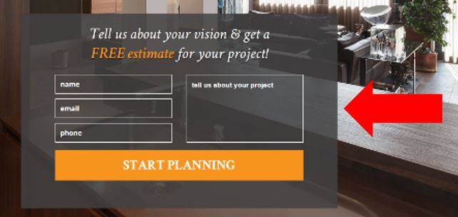 effective lead capture form for home remodeling company