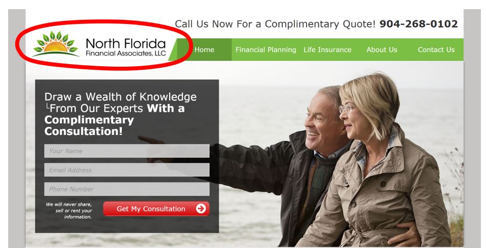logo circled on financial website
