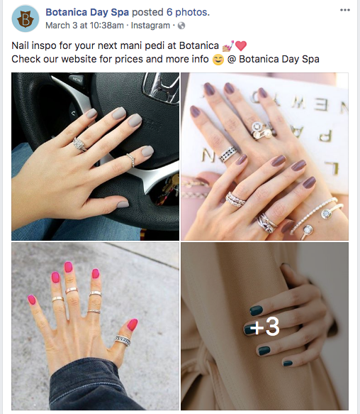 day spa facebook post