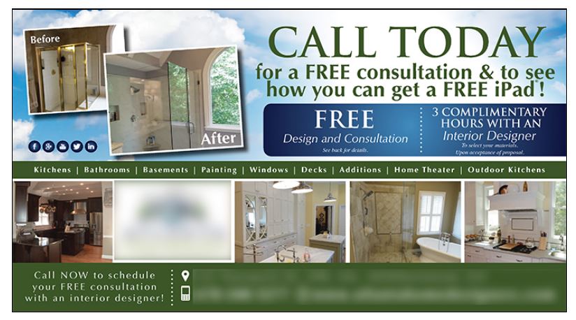 effective home renovation postcard design