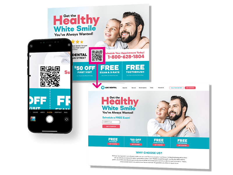 illustration of postcardmania's qr code technology