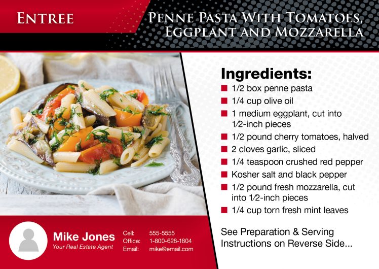 real estate marketing recipe cards