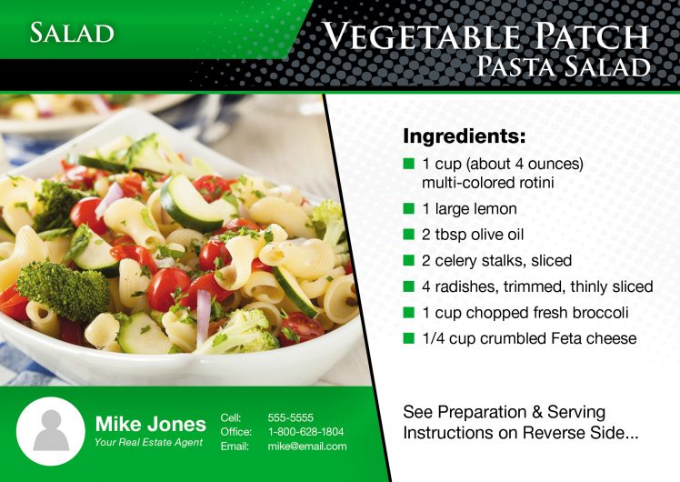 real estate marketing recipe cards