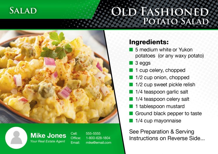 real estate marketing recipe cards