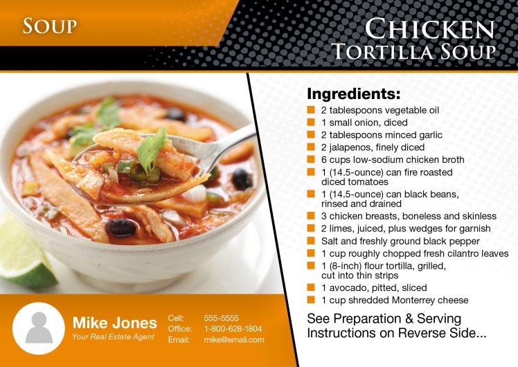 real estate marketing recipe cards