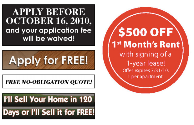 assortment of effective real estate marketing offers