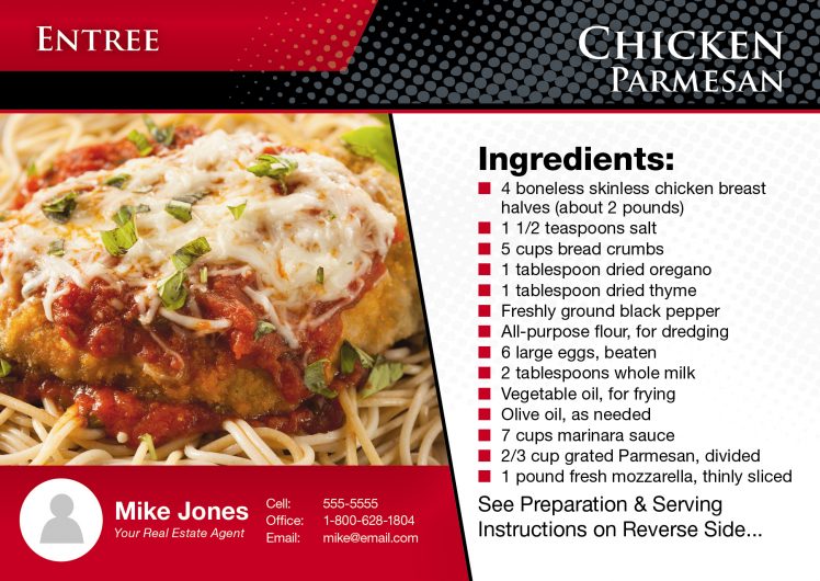 real estate postcards recipe cards