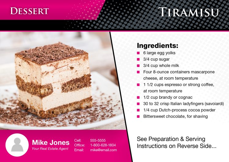 real estate postcards recipe cards