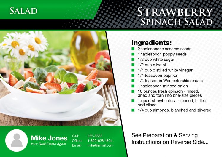 real estate recipe postcards