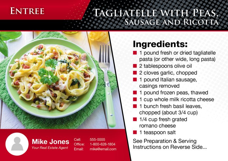 real estate recipe postcard template