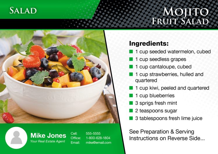 recipe postcards for real estate marketing