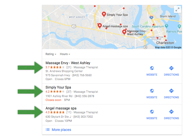 reviews in google search results